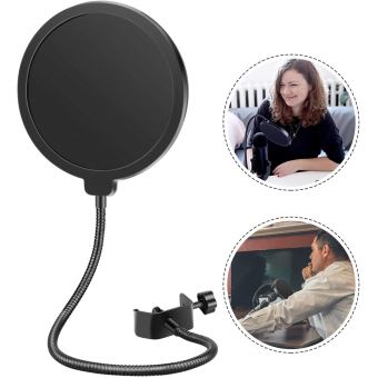 Neewer Filtre Anti-pop Bouclier de Microphone Professionnel Compatible avec Yéti Bleu et Tout autre Microphone, Écran Anti-vent à Double Couche avec Bras Flexible Clip à Col de Cygne à 360 degrés - 1