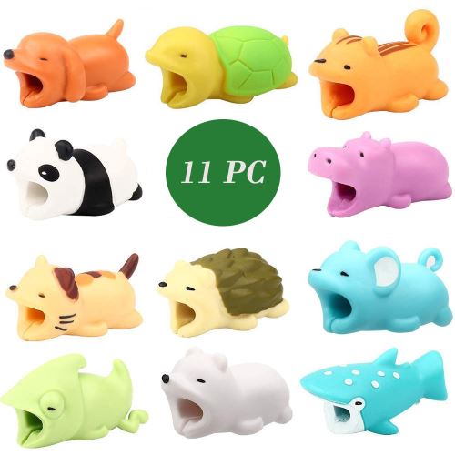 11pcs Cable Bite For Iphone Cable cord Animal Phone Accessory Protects Cute