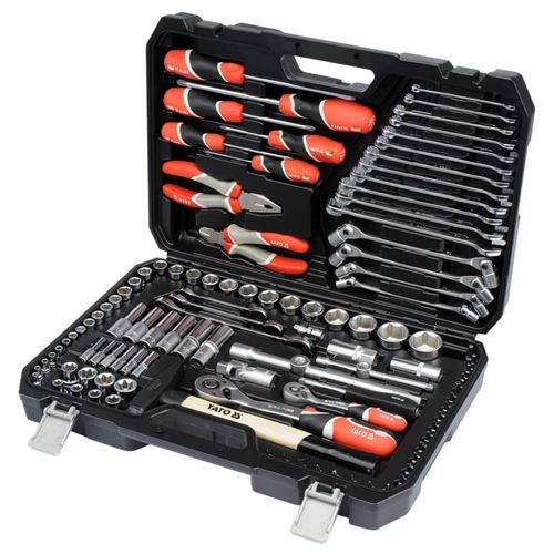 YATO Kit de cl&eacute;s &agrave; cliquet 109 pi&egrave;ces YT-38891