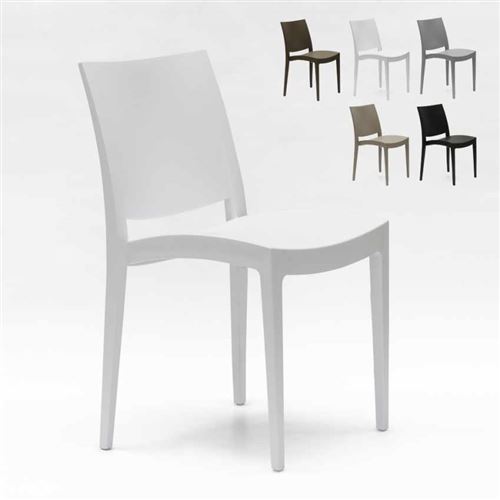 24 Chaises Trieste Grand Soleil polypropylène restaurant promo offre stock, Couleur: Blanc