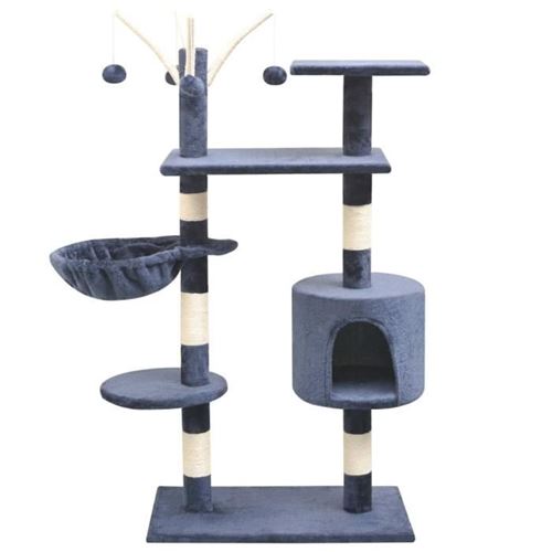 Arbre &Agrave; Chat Avec Griffoirs En Sisal 125 Cm Bleu Fonc&eacute;