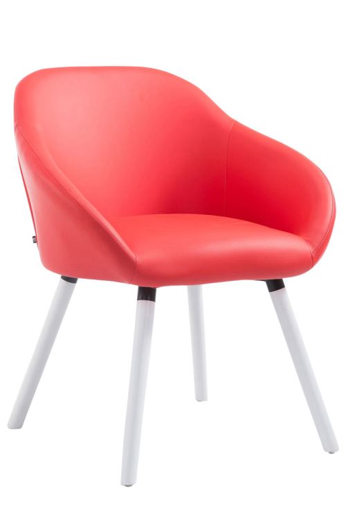 Chaise de salle à manger HAMBURG similicuir , Rouge/Blanc