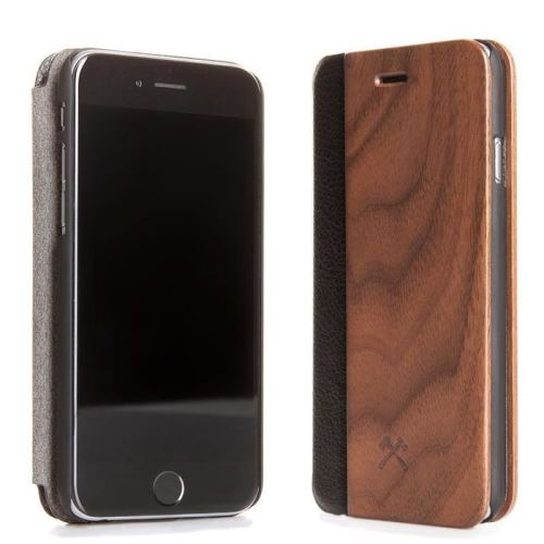 Housse pour iPhone 7, 8 en bois véritable Noyer Woodcessories EcoFlip