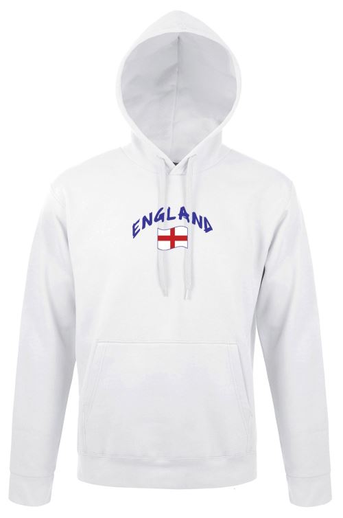 Supportershop Sweat Adulte Capuche Angleterre Football, Blanc, FR : XL (Taille Fabricant : XL)