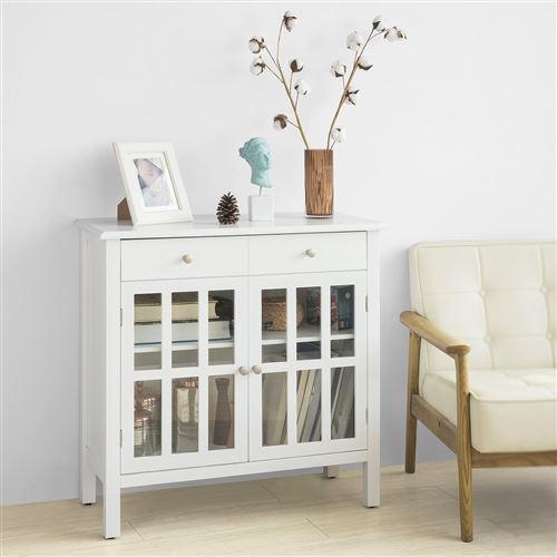 SoBuy® FSB23-W Buffet Commode Meuble de Rangement Armoire de Rangement pour Salon, Chambre, Couloir, Cuisine