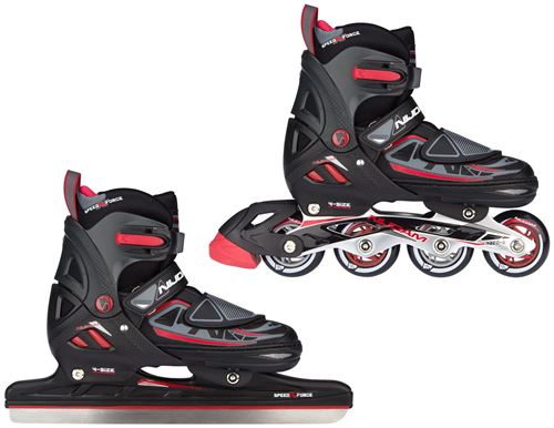 NIJDAM skate/skate combination junior noir/rouge