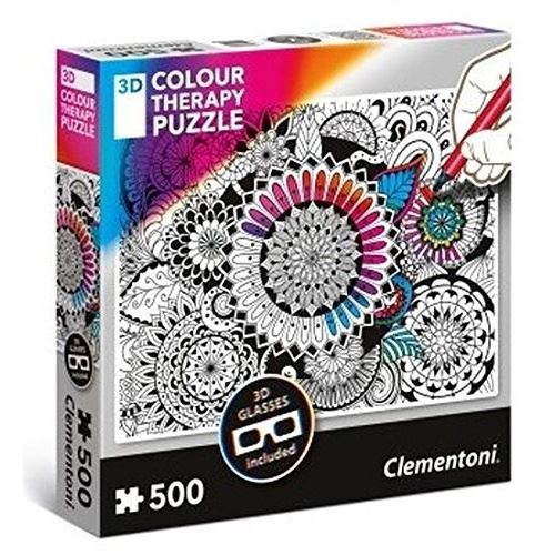 Puzzle 500 pièces 3d : colour therapy puzzle : mandala clementoni