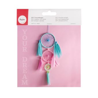 Kit DIY Attrape-rêves pastel (bleu et rose) - 1