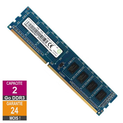 Barrette Mémoire 2Go Ram Ddr3 Ramaxel Rmr5030Ed58E8W-1600 Pc3-12800U 1600Mhz 1Rx8