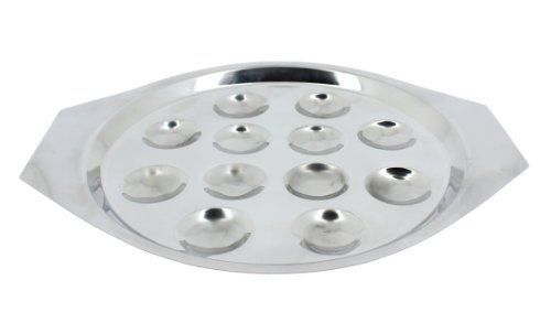 Utilhome 4615205 set de 6 assiettes à escargots 12 trous en inox
