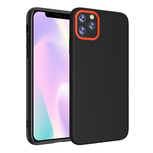 Coque en TPU + Silicone liquide avec doublure en microfibre noir pour votre Apple iPhone 11 Pro 5.8 pouces