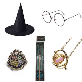 9€03 sur 5 pièces Accessoires de jeu de rôle Harry Potter déguisement  chapeau de fête lunettes collier broche baguette - Accessoire de  déguisement - Achat & prix