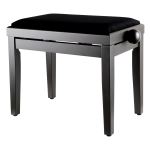 Banc De Piano Classic Cantabile Modèle S - Blanc Mat Avec Rangement Partitions - Assise Similicuir