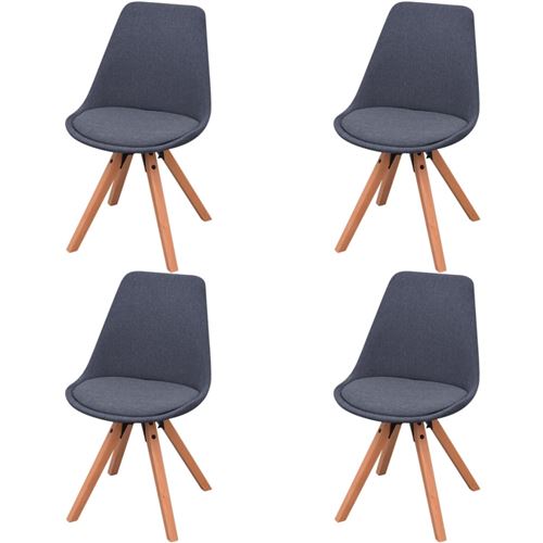 vidaXL Chaises de salle à manger 4 pcs Tissu Gris foncé