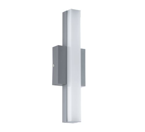 Applique - plafonnier rectiligne sdb acate led h35 cm ip44 - argent