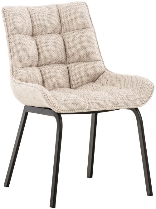 Chaise Saranda en Tissu avec Piètement en métal noir - Assise Ivoire