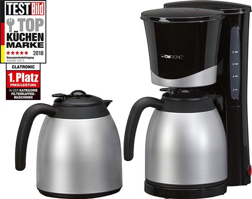 Clatronic KA 3328 Cafetière avec Pichet isotherme + 1 Pichet IsothermeGratuit 8-10 Tasses