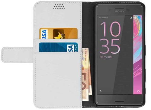 iPomcase Coque étui housse portefeuille pour sony xperia x - blanc