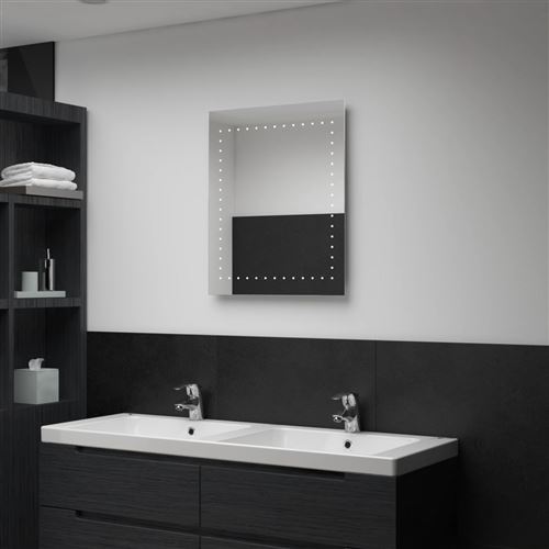 Miroir mural à LED pour salle de bains 50 x 60 cm (144711)