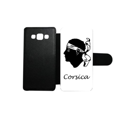 Etui housse portefeuille drapeau corse Compatible Samsung Galaxy A3 2015