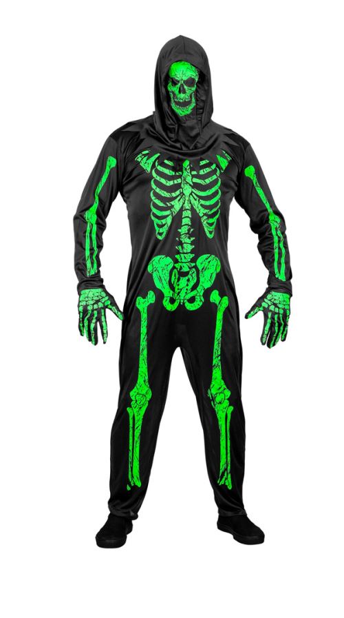 Déguisement squelette phospho avec masque -Taille M