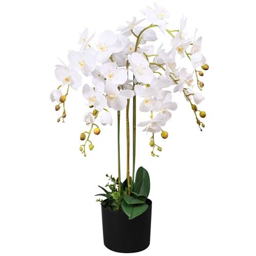 vidaXL Kunst orchidee plant met pot 75 cm wit