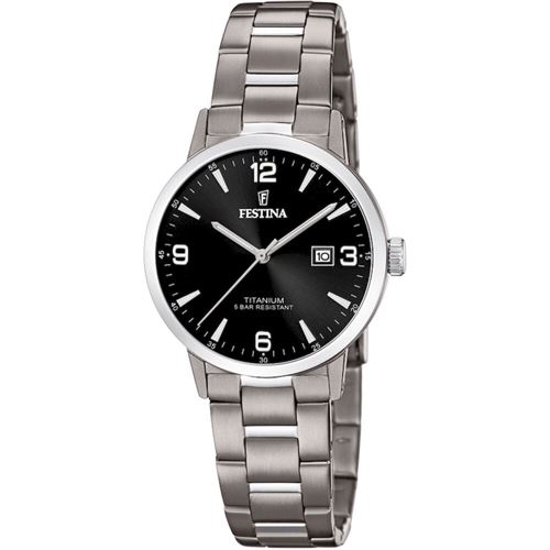 FESTINA Montre  Titanium F20436/3 Noir, Bracelet Titane, Femme