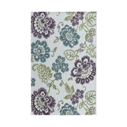 GARDEN Tapis Moderne 123x180cm Ivoire & Violet