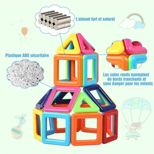 Bloc de construction magnétique - Cube magnétique pour enfant – L