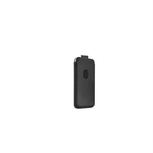 Belkin Pocket Case - Étui pour téléphone portable - polyuréthane - Partie supérieure noire - pour Apple iPhone 5c