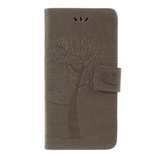 Etui en PU chouette arbre gris pour votre Huawei Y5 (2018)/Y5 Prime (2018)/Honor 7s/Play 7