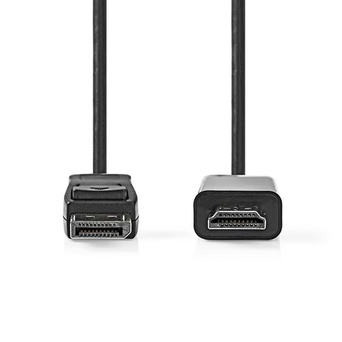 Nedis Câble vidéo-audio DisplayPort - HDMI DisplayPort (M) pour HDMI (M) 1 m noir rond