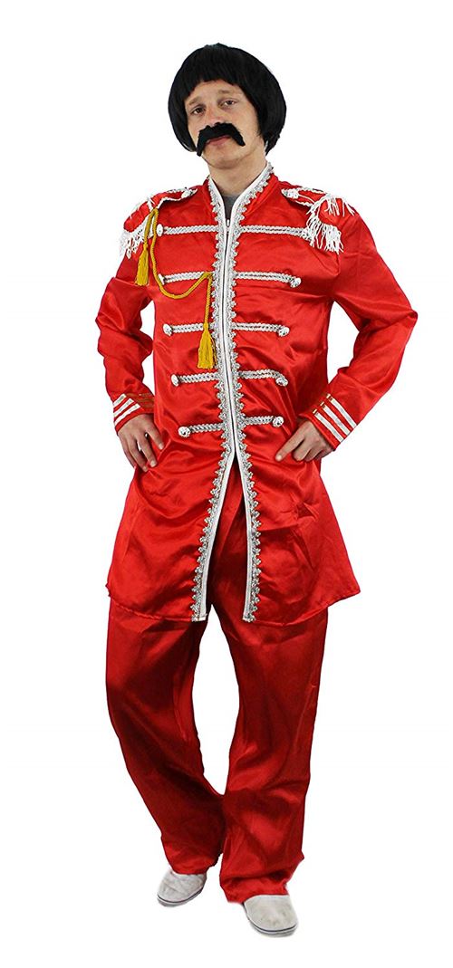 Costume rouge du célèbre groupe POP Anglais les Beatles des années 60 avec la veste + le pantalon. Ideal pour incarnez leurs 8ème albums. ( XLarge )