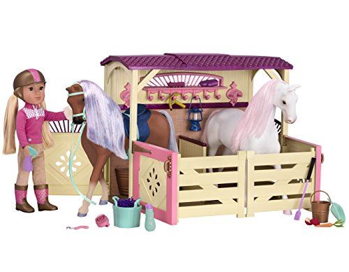 Glitter Girls by Battat All Asparkle Acres Riding Stable Set Accessory set for 14-inch horses - 14 inch Doll Accessories and Clothes for Girls Age 3 and Up Childrens Toys