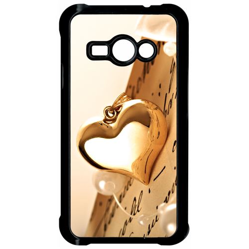 Coque Samsung Galaxy J1 Ace Coeur D'or Sur Livre