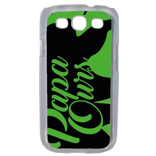 Coque Papa Ours Fond Vert Compatible Samsung S3 Mini Transparent