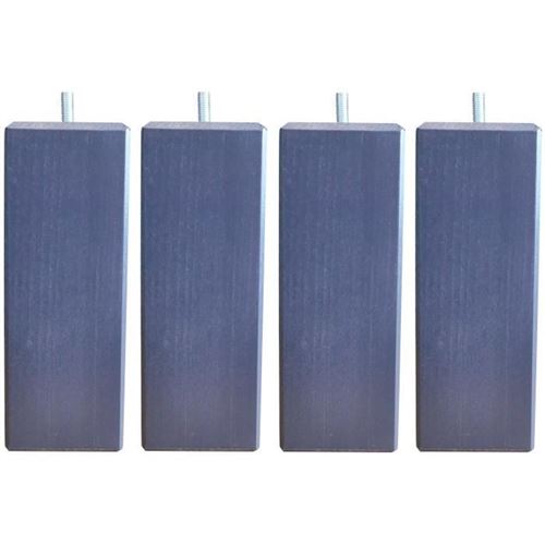 Jeu De Pieds Carres L 6 Cm X L 6 Cm H 19 Cm - Gris Anthracite - Lot De 4