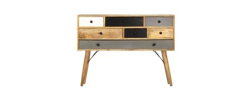 Buffet Bois de manguier massif avec 7 tiroirs 110x30x82 cm