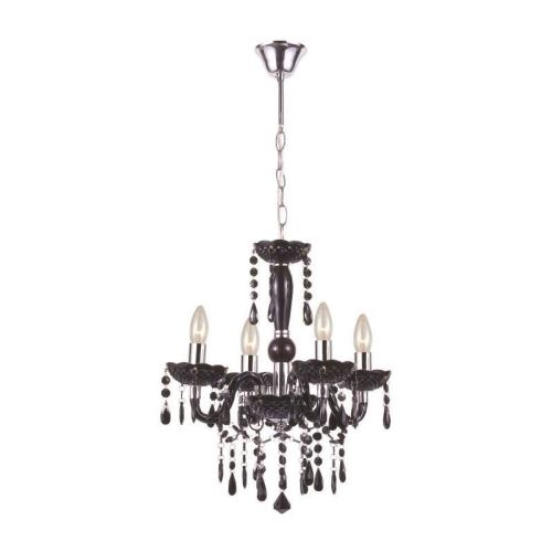 GLOBO LIGHTING Lustre - Cristaux acryliques - ø 42 cm - H 135 cm - Chrome noir