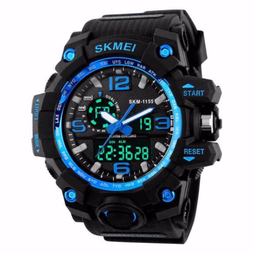 Montre Homme Quartz Digital Sports Bleu
