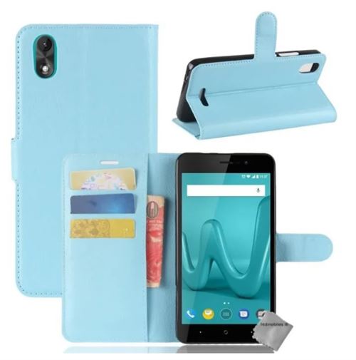 Housse etui coque pochette portefeuille pour Wiko Lenny 4 Plus avec film ecran - BLEU