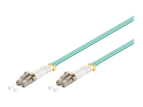 goobay - Câble réseau - LC multi-mode (M) pour LC multi-mode (M) - 10 m - fibre optique - 50 / 125 microns - OM3 - sans halogène - turquoise