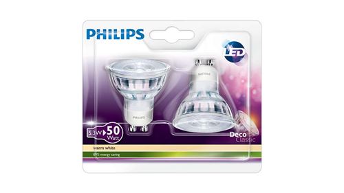 Philips LED5.3W (50W) GU10DUOPack LED lampe à réflecteur