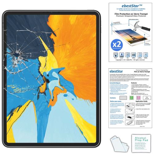 ebestStar - Pack x2 Verre trempé iPad Pro 11 Film Protection Ecran anti  casse, anti-rayure, pose sans bulles [Dimensions PRECISES Tablette : 247.6  x 178.5 x 5.9mm, écran 11'']