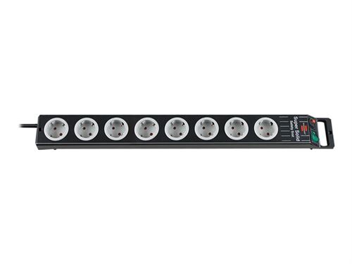 brennenstuhl Super-Solid Line - Coupe-circuit - connecteurs de sortie : 8 - 2.5 m - noir, gris clair
