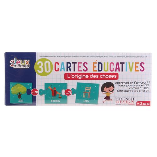 Jeu de 30 Cartes Educatives "L'origine des Choses" 7cm Multicolore