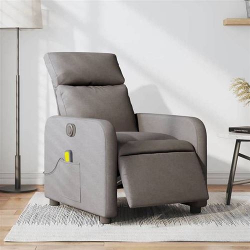 Non Communiqué Gris Vidaxl Fauteuil De Massage, Relaxation Électrique Réglable Tissu Taupe