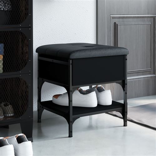 Vidaxl - Banc à chaussures noir 42x42x45 cm bois d'ingénierie