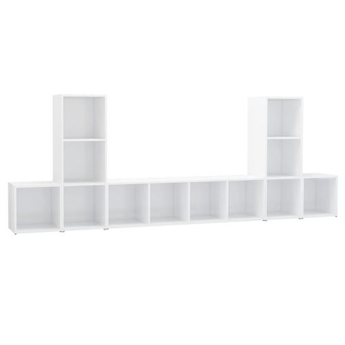 vidaXL Ensemble de meubles TV 5 pcs Blanc brillant Aggloméré