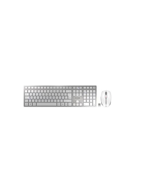 CHERRY DW 9100 SLIM - Ensemble clavier et souris - sans fil - 2.4 GHz, Bluetooth 4.2 - QWERTZ - Allemand - blanc/argent